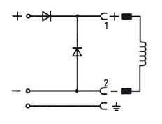 Connector 12-240V DC (DIN - A) with Recovery Diode and Polarity Protection - Burkert 2508 008375