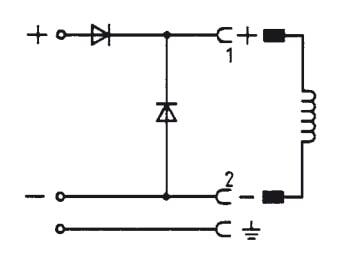 Connector 12-240V DC (DIN - A) with 1m cable Recovery Diode and Polarity Protection - Burkert 2508 783588
