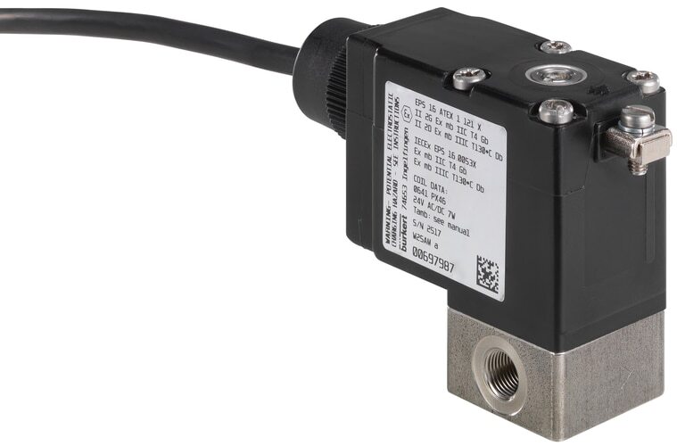 Solenoid Valve G1/4'' NC Stainless steel FKM -1-8bar/-15-116psi 24VDC Oxygen Fat/Oil Free 2873 255511