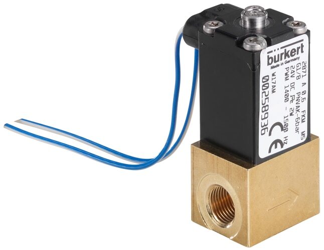 Solenoid Valve G1/8'' NC Brass FKM -1-8bar/-15-116psi 24VDC Oxygen Fat/Oil Free 2871 279217