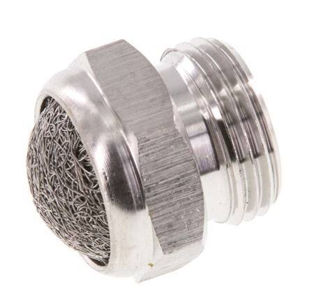 G3/8'' Stainless Steel Compact Pneumatic Muffler 1.4301 Wire Mesh