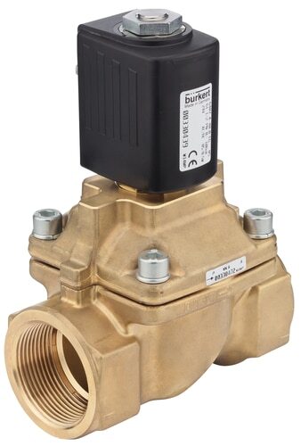 Solenoid Valve NPT 1/2'' NC Brass PTFE 0-10bar/145psi 24VDC 6407 348888