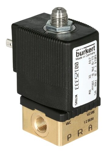 Solenoid Valve 3/2-Way NPT 1/8'' NC Brass FKM 0-10bar/145psi 12VDC 6014 466287