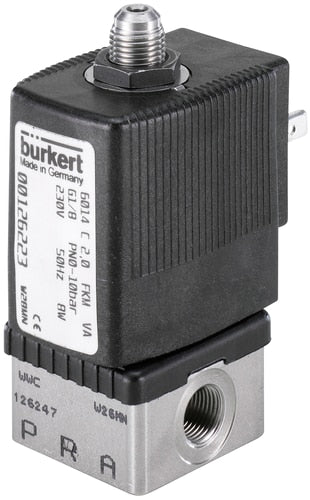 Solenoid Valve 3/2-Way G1/4'' NC Stainless steel FKM 0-10bar/145psi 24VDC 6014 338951