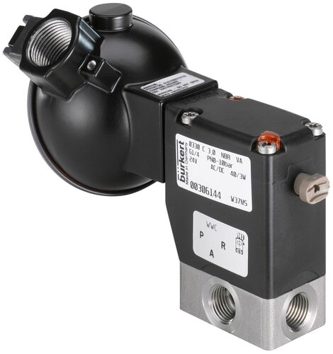 Solenoid Valve 3/2-Way G1/4'' Diverting Stainless steel FKM 0-5bar/73psi 24VAC/DC ATEX 0330 386366