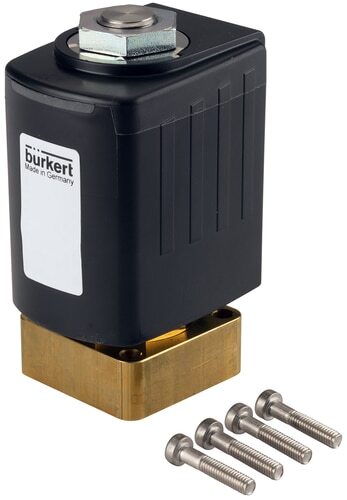 Magnetventil 40x40 mm SFB Flansch NC Messing FKM 0-8bar/116psi 24VDC Sauerstoff fett-/ölfrei 6027 20017785