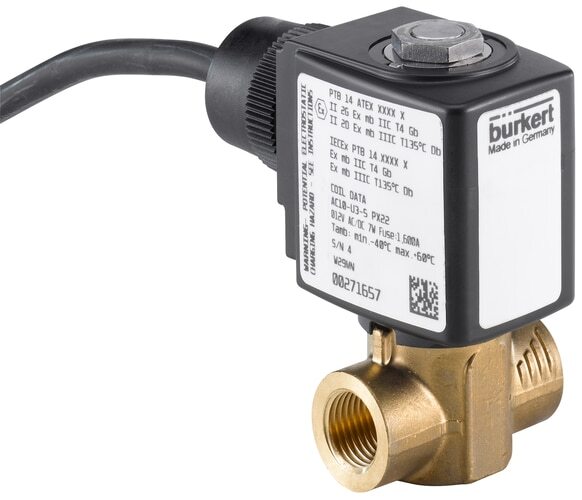 Solenoid Valve G1/4'' NC Brass FKM 0-16bar/232psi 110VAC/DC ATEX 6240 349529