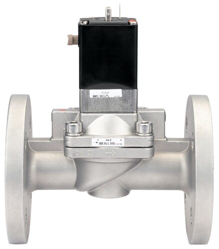 Magnetventil 25 mm Flansch NC Edelstahl FKM 0,2-10bar/3-145psi 230VAC Anti-Wasserhammer 5282 361403