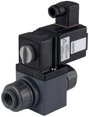 Solenoid Valve 20 mm Glued Sleeves NC PVC FKM 0-3bar/44psi 110VAC Vacuum 131 55820