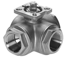 G2-1/2'' T-Anschluss 3-Wege-Edelstahl-Kugelhahn ISO-Top 40bar - BL3SA