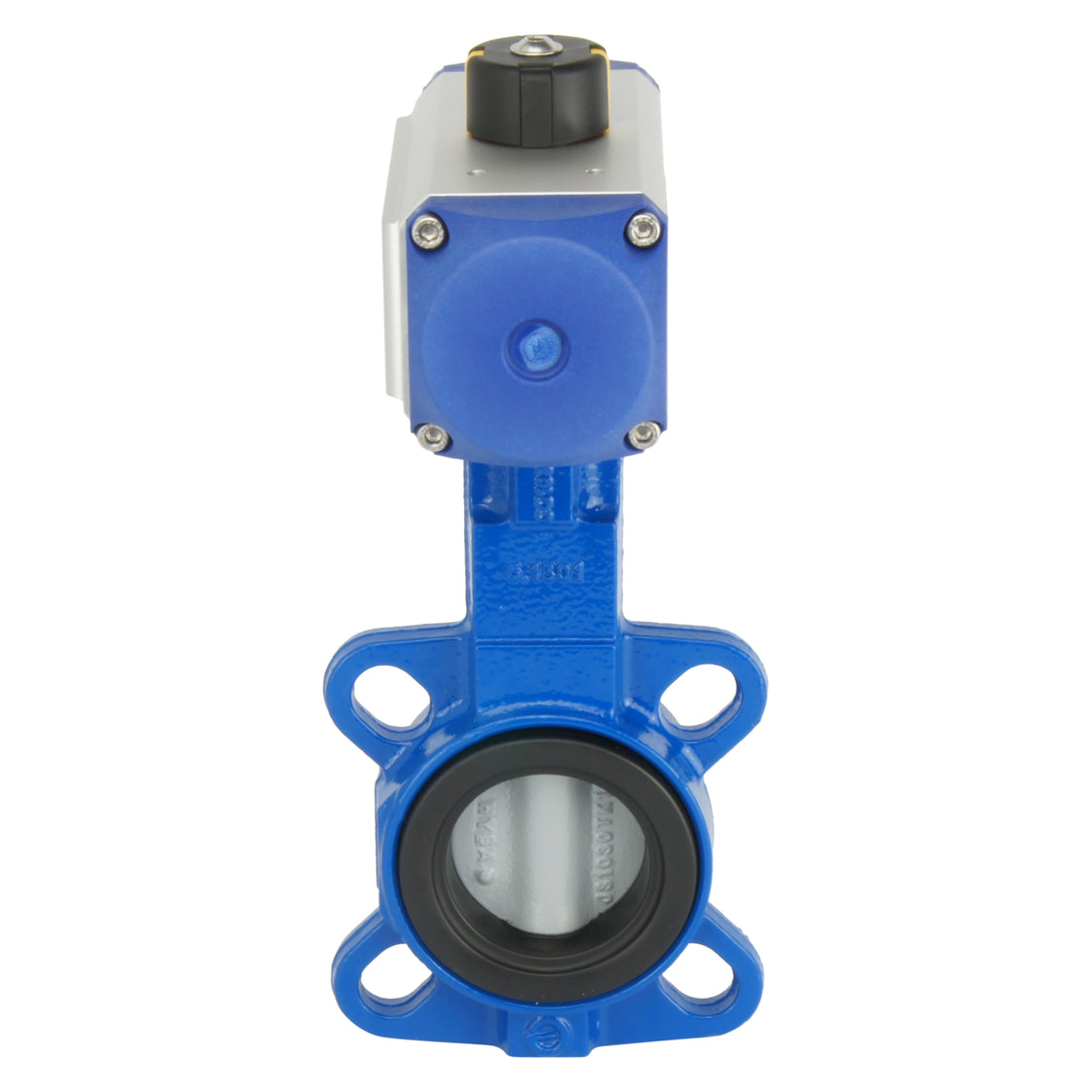 DN32 (1-1/4 inch) Wafer Pneumatic Butterfly Valve GG25-Stainless Steel-NBR Spring Closed - BFLW