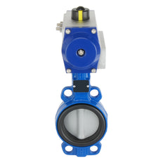 DN50 (2 inch) Wafer Pneumatic Butterfly Valve GG25-Stainless Steel-NBR Spring Open - BFLW