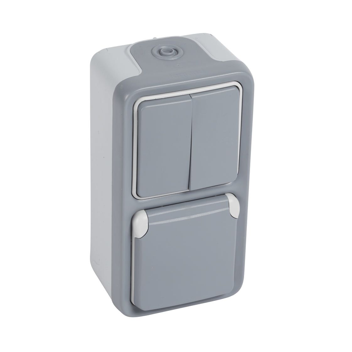 Legrand Plexo IP55 Vertical Double Socket Switch Combination - 069747