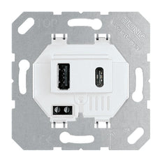 Jung USB Charging Socket Type A and C Alpine White - USB15CAWW