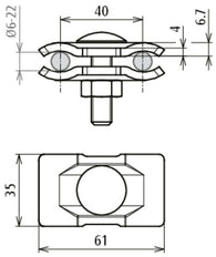 Dehn Parallel Connector St/Tzn For Rd 6-22mm Montage Accessories - 306122