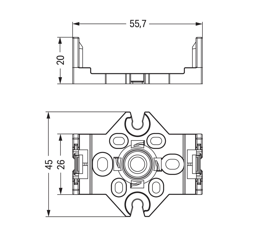 WAGO 5-Pole Distribution Mounting Plate Black - 770-625 [10 Pieces]
