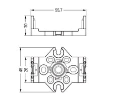 WAGO 5-Pole Distribution Mounting Plate Black - 770-625 [10 Pieces]