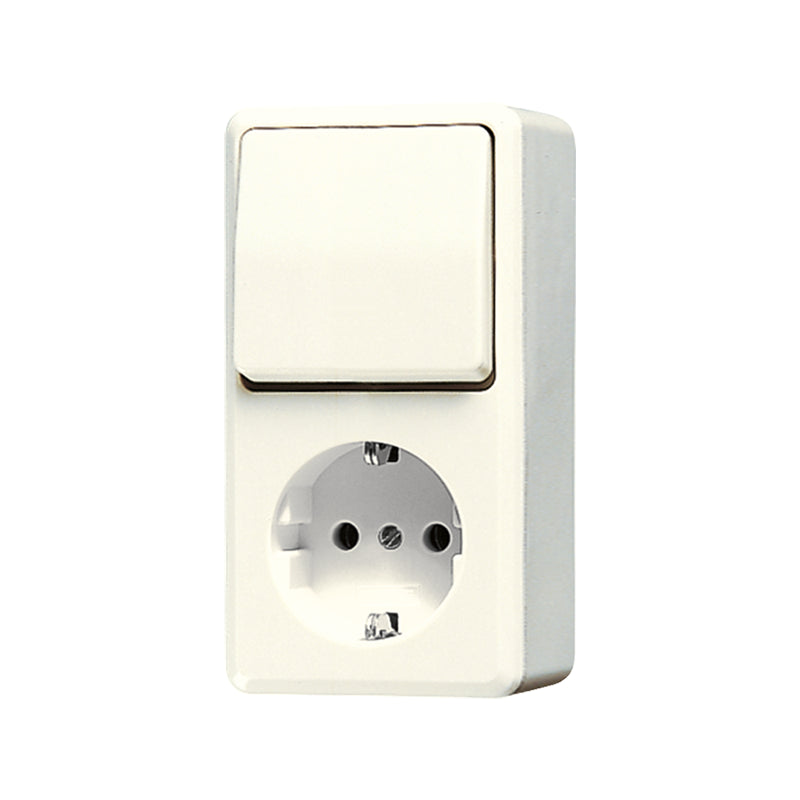 Jung AP600 Combined Switch Socket Outlet White - 676A