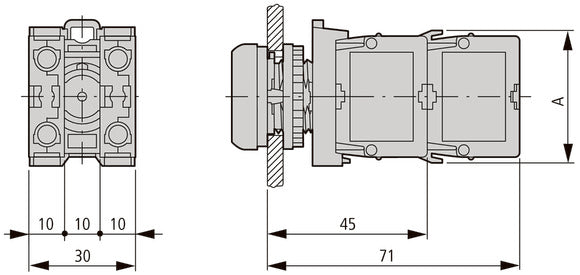White LED Panel Mount Indicator With Cage Clamp - 216575