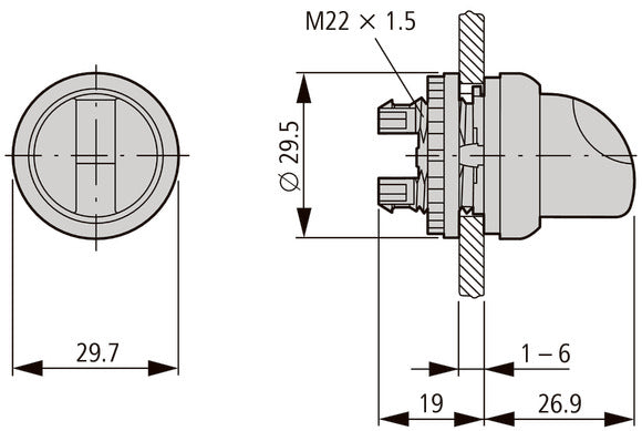 RMQ Titan 3 Position Illuminated Selector Switch Red - 216835
