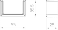 Protective End Cap For US 3 Support Profile 25x50 - 6338458 [20 Pieces]