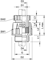 M40 Cable Gland IP54/65 Polystyrene RAL 7035 - 2035367 [2 Pieces]