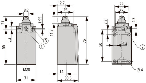 Eaton Position Switch With Roller Lever IP66 IP67 - 106800
