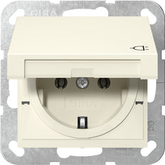 Gira System 55 SCHUKO Socket With Hinged Cover - 445401