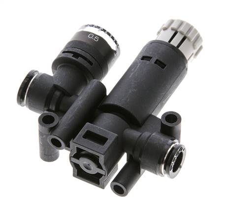 Pneumatic Pressure Regulator 6mm with Pressure Gauge