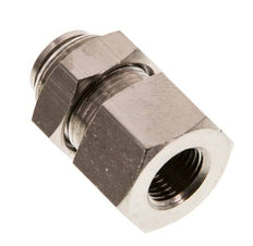 6mm x G1/8'' Push-in Fitting with Female Threads Brass NBR Bulkhead [2 Pieces]