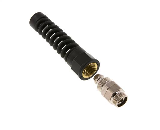 15x9.5 & G3/8'' Nickel plated Brass Straight Push-on Fitting with Male Threads Rotatable Bend Protection