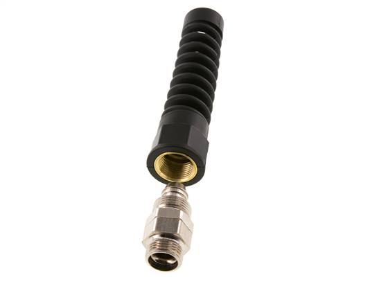 15x9.5 & G3/8'' Nickel plated Brass Straight Push-on Fitting with Male Threads Rotatable Bend Protection
