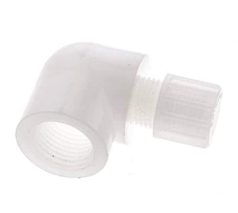 10x8mm & G1/2'' PVDF Elbow Compression Fitting with Female Threads 10 bar