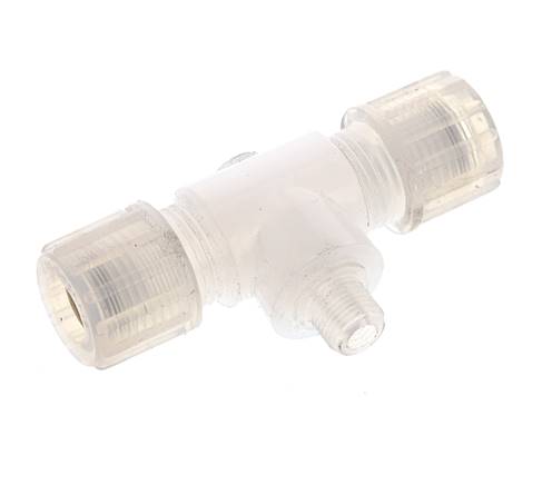 10x8mm & G1/8'' PFA T-Shape Tee Cutting Fitting with Male Threads 10 bar