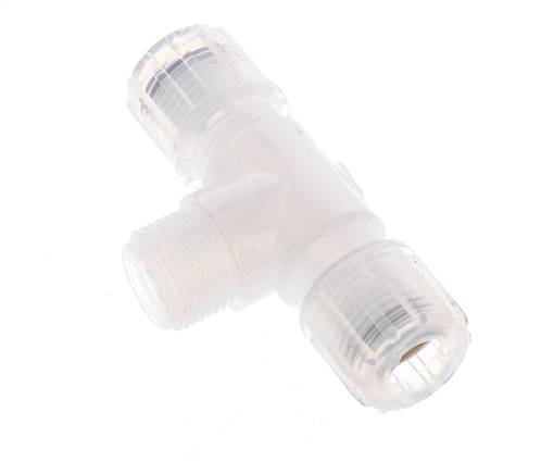 10x8mm & G3/8'' PFA T-Shape Tee Cutting Fitting with Male Threads 10 bar