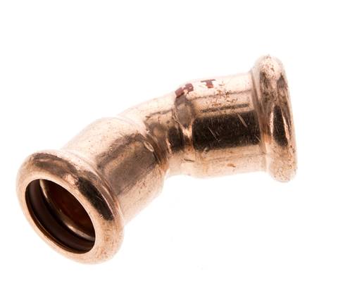 45deg Elbow Press Fitting - 15mm Female - Copper alloy