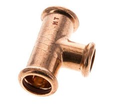 Tee Press Fitting - 15mm Female & 18mm - Copper alloy
