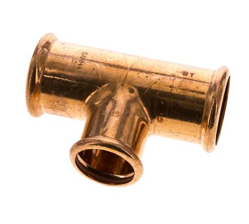 Tee Press Fitting - 35mm Female & 42mm - Copper alloy
