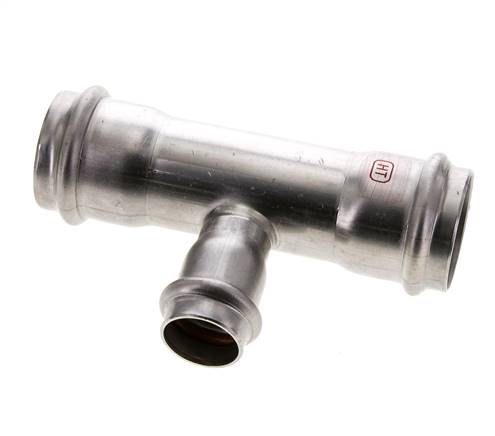 Tee Press Fitting - 22mm Female & 35mm - Stainless Steel