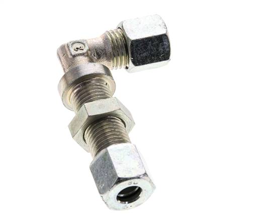 8L Zink plated Steel Elbow Cutting Fitting Bulkhead 315 bar ISO 8434-1
