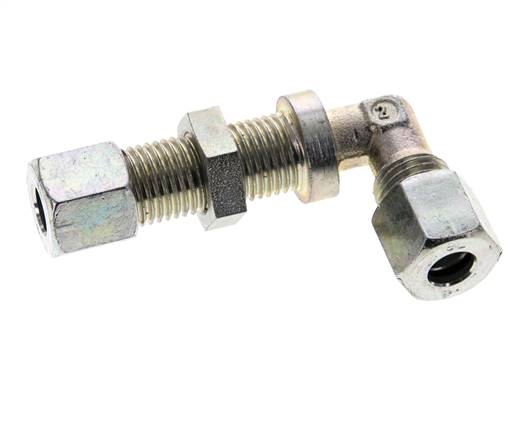 8L Zink plated Steel Elbow Cutting Fitting Bulkhead 315 bar ISO 8434-1