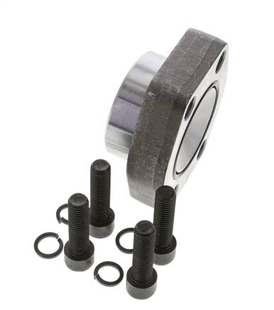 2'' SAE Flange 3000 PSI Plain Steel with G1'' Female Threads ISO 6162-1