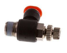 Flow Control Silencer Meter-In Elbow 6 mm - R1/8'' Brass/PBT