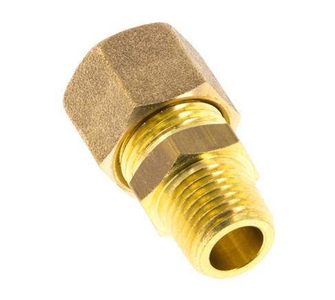 R 1/4'' Male x 10mm Brass Straight Compression Fitting 95 Bar DIN EN 1254-2 [2 Pieces]