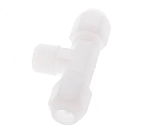 8x10 Mm&R3/8'' Pvdf T-Form Tee Schlauchanschluss Mit Außengewinde 10Bar/145Psi