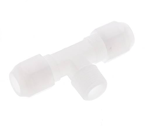 8x10 Mm&R3/8'' Pvdf T-Form Tee Schlauchanschluss Mit Außengewinde 10Bar/145Psi