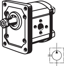 Hydraulik-Zahnradpumpe 2,5cm³ 280bar Plessey-Flansch Größe 1