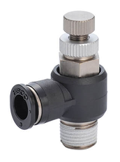 R1/4" - 6mm Meter-Out Elbow Flow Control Valve