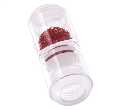 G1/4'' Polycarbonat-Strömungsanzeiger mit Flügelrad und Filter