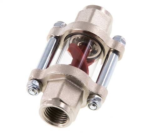 G1/4'' Messing-Strömungsanzeiger mit Flügelrad 0.6-3 l/min 25 bar